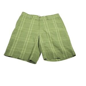 Pro Tour Mens Plaid Golf Shorts Size 36 Green Polyester CoolPlay